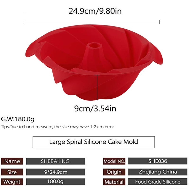 SHEbaking Silicone Fluted Pan Jello Mold Gelatin Molds Non-stick Baking Mold with Sturdy Handle Perfect for Cake, Jello, Mousse,Bread 9 inch - Image 4